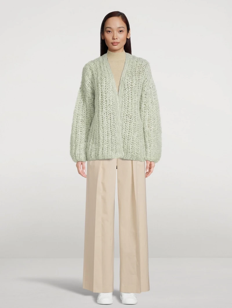 Chunky Brioche Mohair-Blend Cardigan
