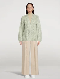 Chunky Brioche Mohair-Blend Cardigan