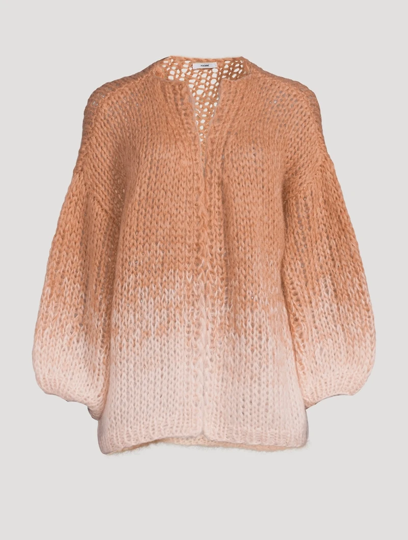 Big Gradient Fade Mohair-Blend Cardigan