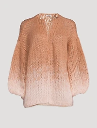 Big Gradient Fade Mohair-Blend Cardigan
