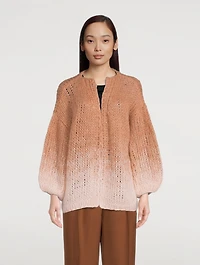Big Gradient Fade Mohair-Blend Cardigan
