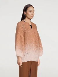Big Gradient Fade Mohair-Blend Cardigan