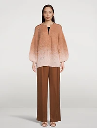 Big Gradient Fade Mohair-Blend Cardigan