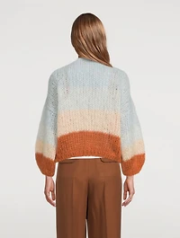 Big Colourblock Mohair Bomber Cardigan