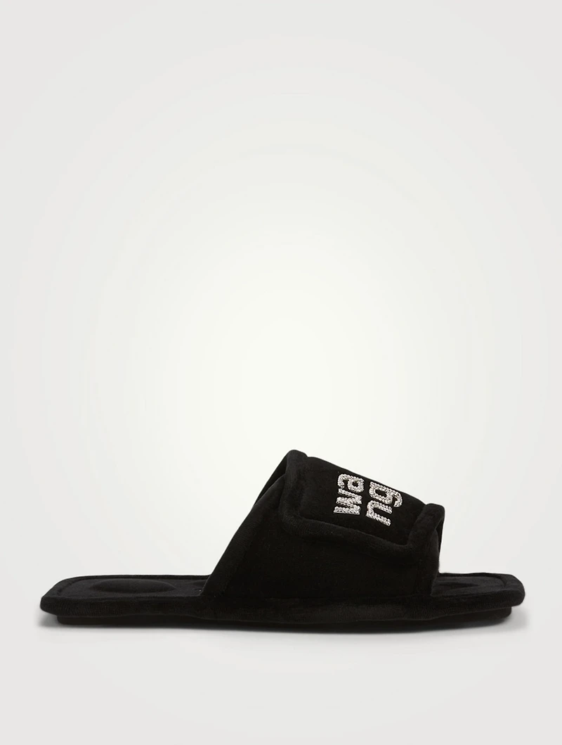 Lana Padded Velour Logo Slippers