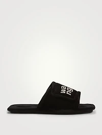 Lana Padded Velour Logo Slippers