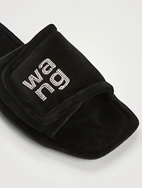 Lana Padded Velour Logo Slippers