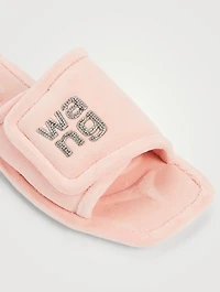 Lana Padded Velour Logo Slippers