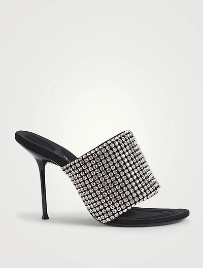 Sienna Crystal Heeled Mule Sandals