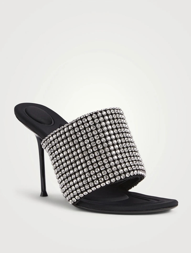 Sienna Crystal Heeled Mule Sandals