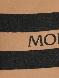 Wool Jacquard Poncho With Fringe