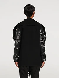Wool Fringe Jacket With Puffer Sleeves