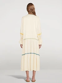 Dom V-Neck Long Dress With Triangle Applique
