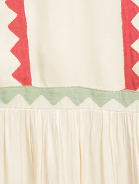 Dom V-Neck Long Dress With Triangle Applique