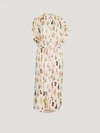 Dream Cupro Maxi Caftan Vases Print