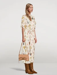 Dream Cupro Maxi Caftan Vases Print