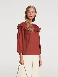 Pamela Organic Cotton Ruffle Blouse