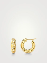 18K Gold Cosmos Hoop Earrings With Diamonds