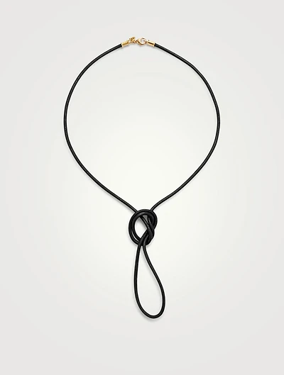 18K Black Leather Cord