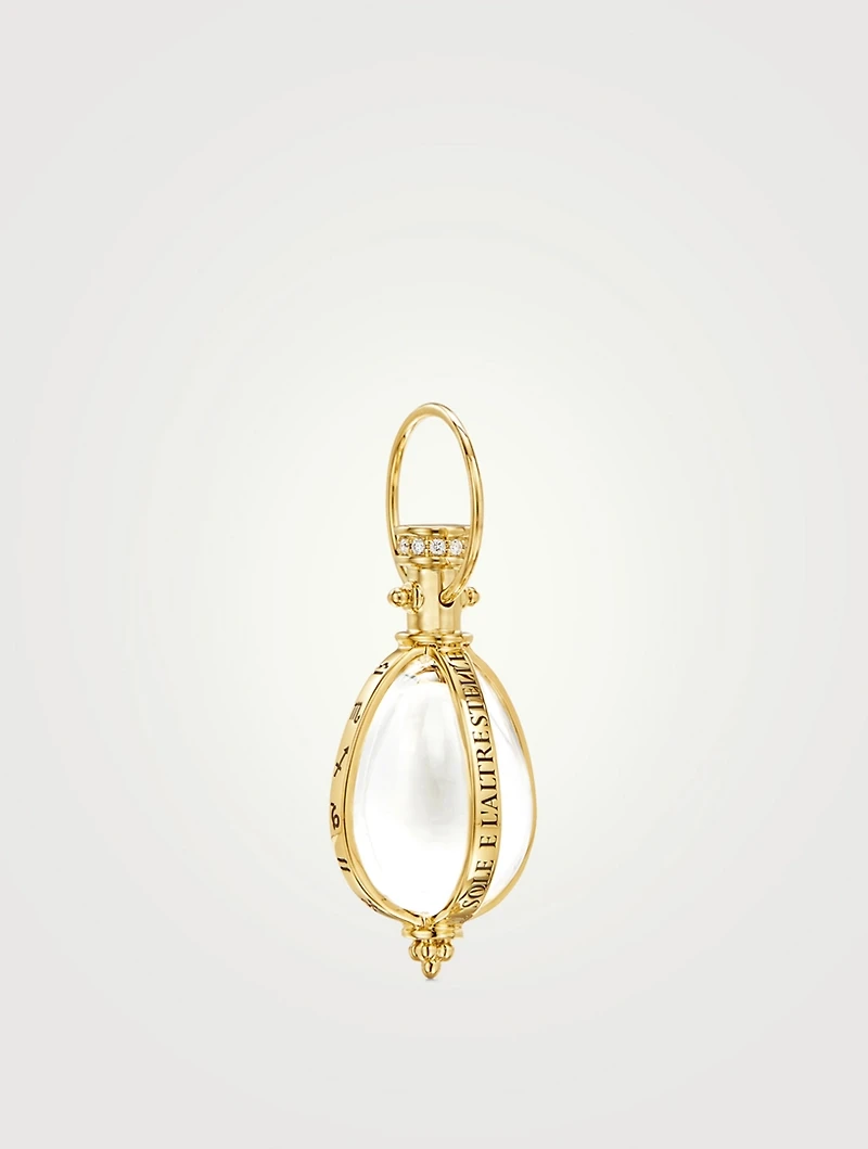 18K Gold Astrid Crystal Amulet Pendant With Diamonds