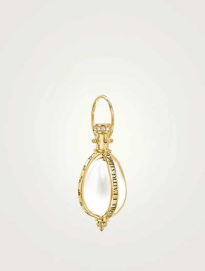 18K Gold Astrid Crystal Amulet Pendant With Diamonds
