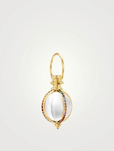 18K Classic Rainbow Crystal Amulet With Sapphire
