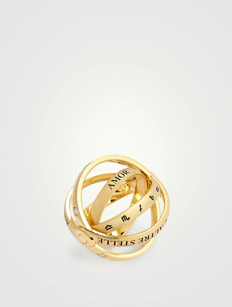 18K Gold Astrid Ring With Diamonds