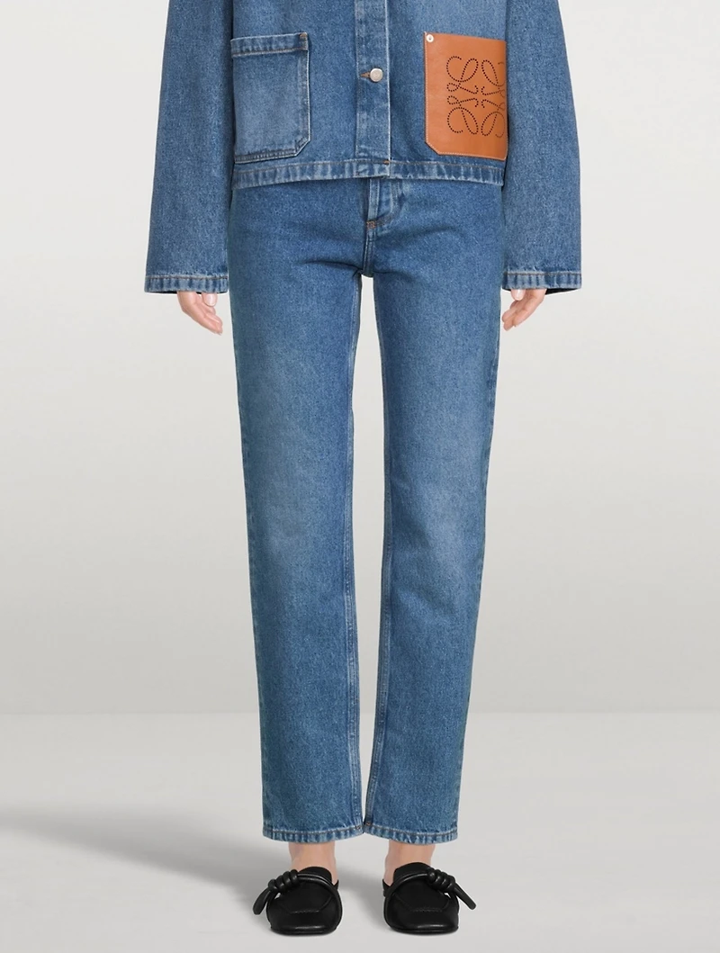 Anagram Pocket Tapered Jeans