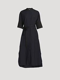 Cotton Belted Midi Shirt Dress