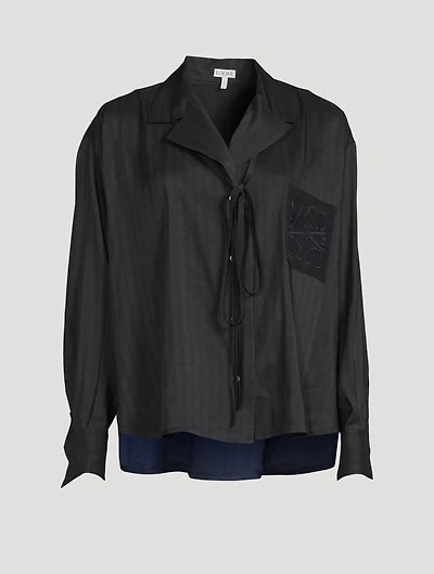 Linen And Silk Pajama Blouse
