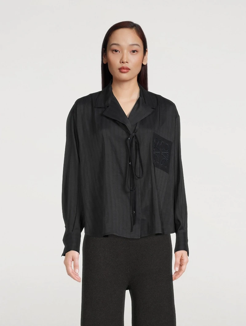 Linen And Silk Pajama Blouse