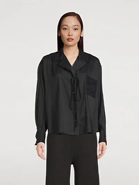 Linen And Silk Pajama Blouse