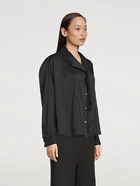 Linen And Silk Pajama Blouse