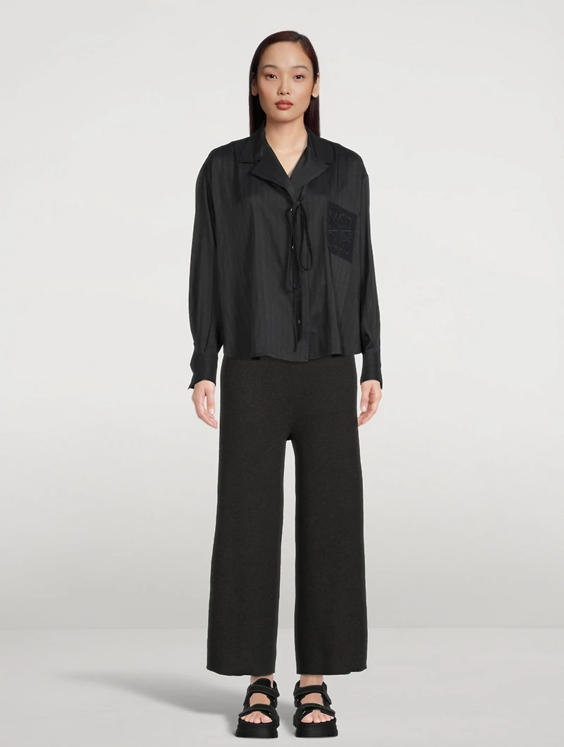 Linen And Silk Pajama Blouse