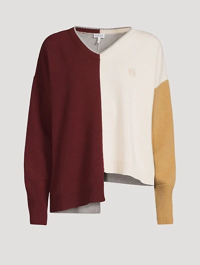 Wool Anagram Asymmetric Sweater
