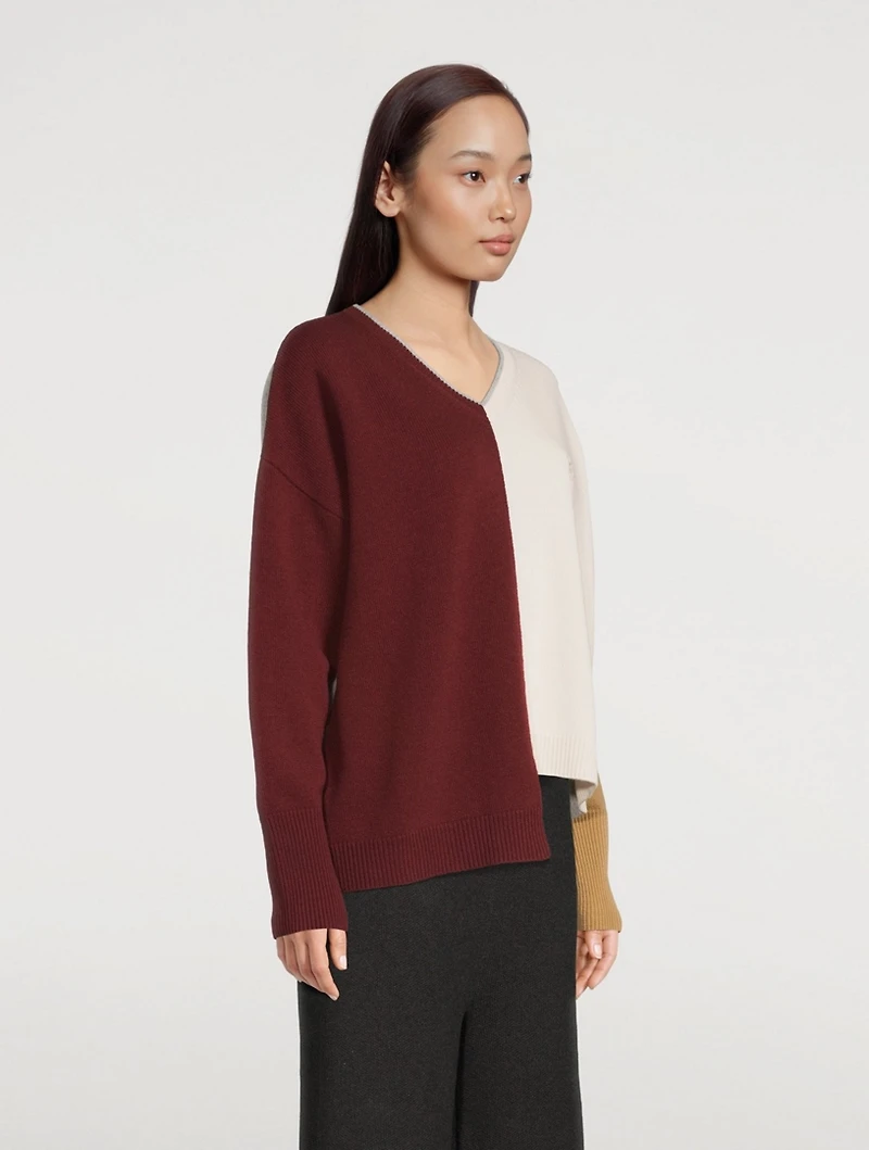 Wool Anagram Asymmetric Sweater