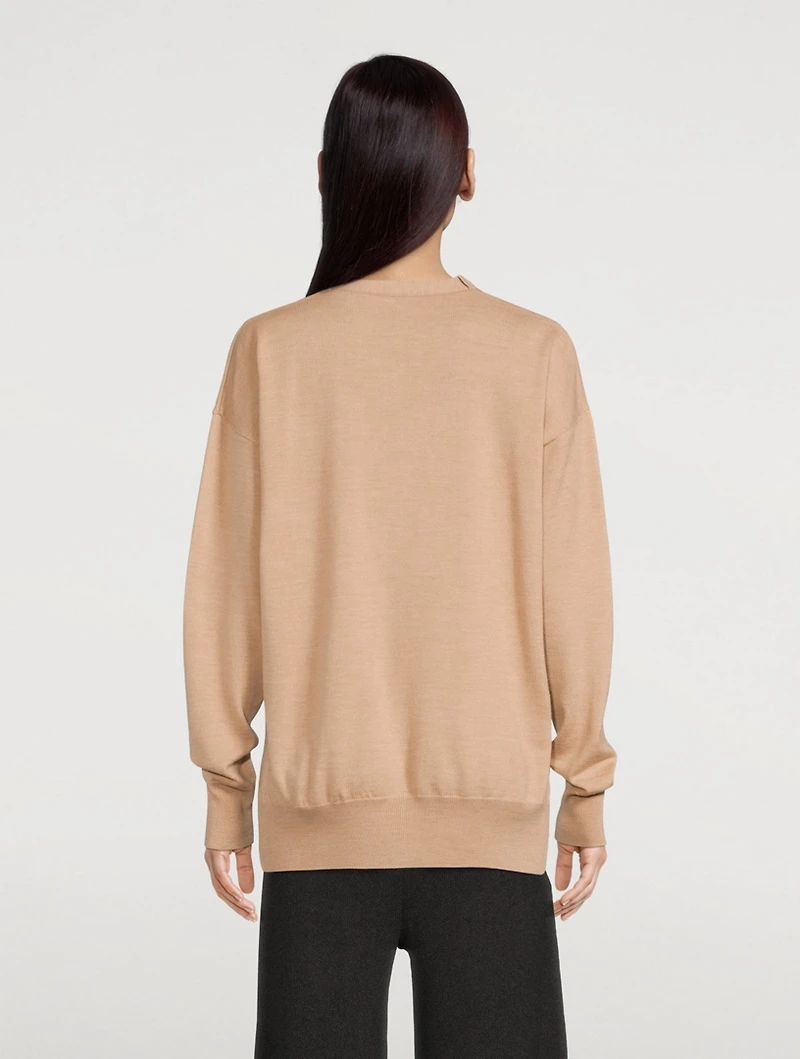 Wool Anagram Pocket Cardigan