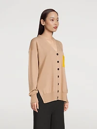 Wool Anagram Pocket Cardigan