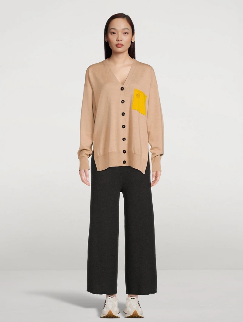 Wool Anagram Pocket Cardigan