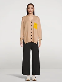 Wool Anagram Pocket Cardigan