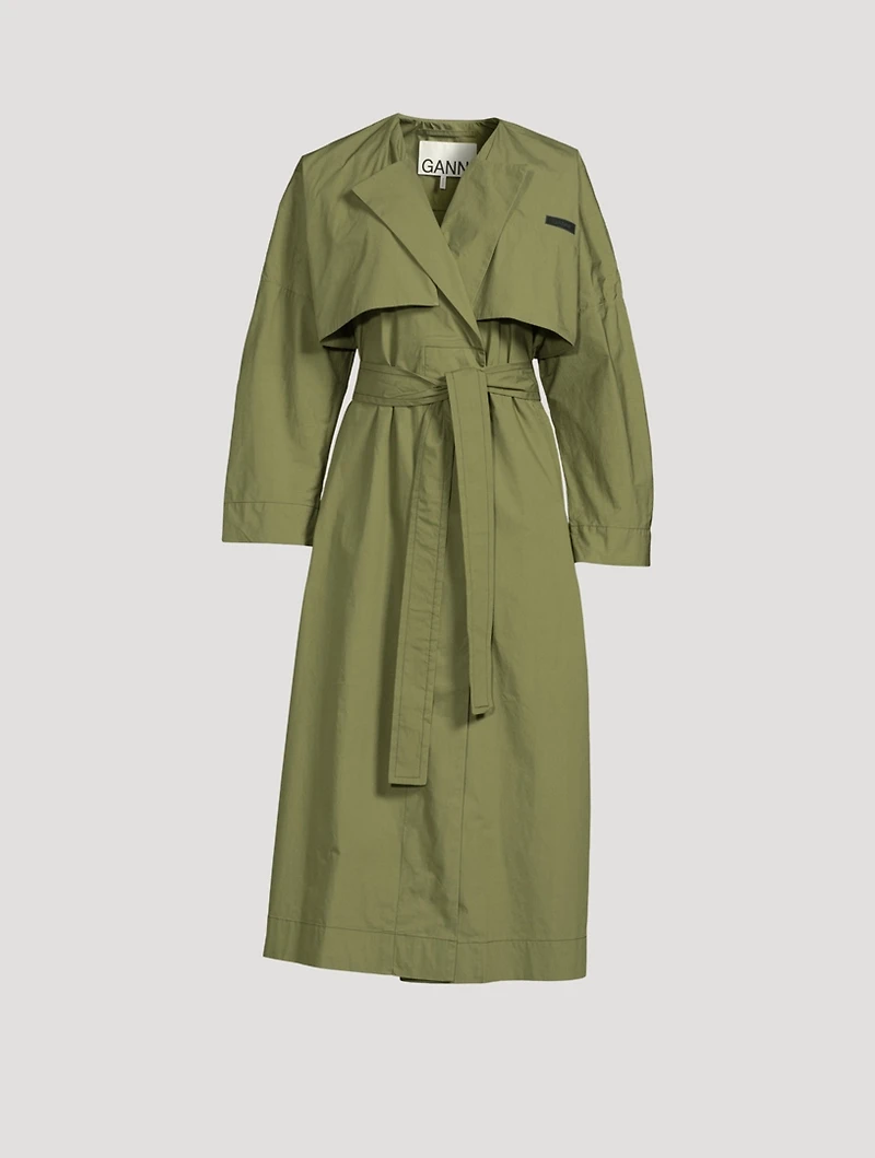 Stretch Canvas Trench Coat