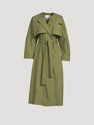 Stretch Canvas Trench Coat
