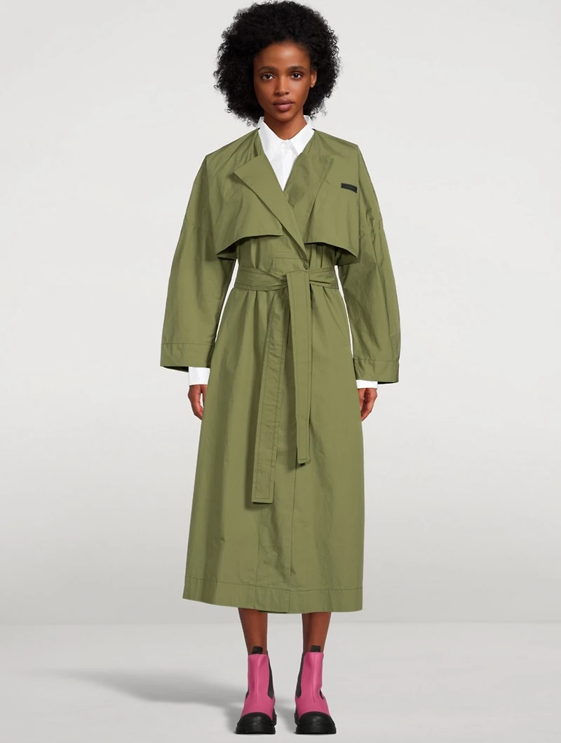 Stretch Canvas Trench Coat