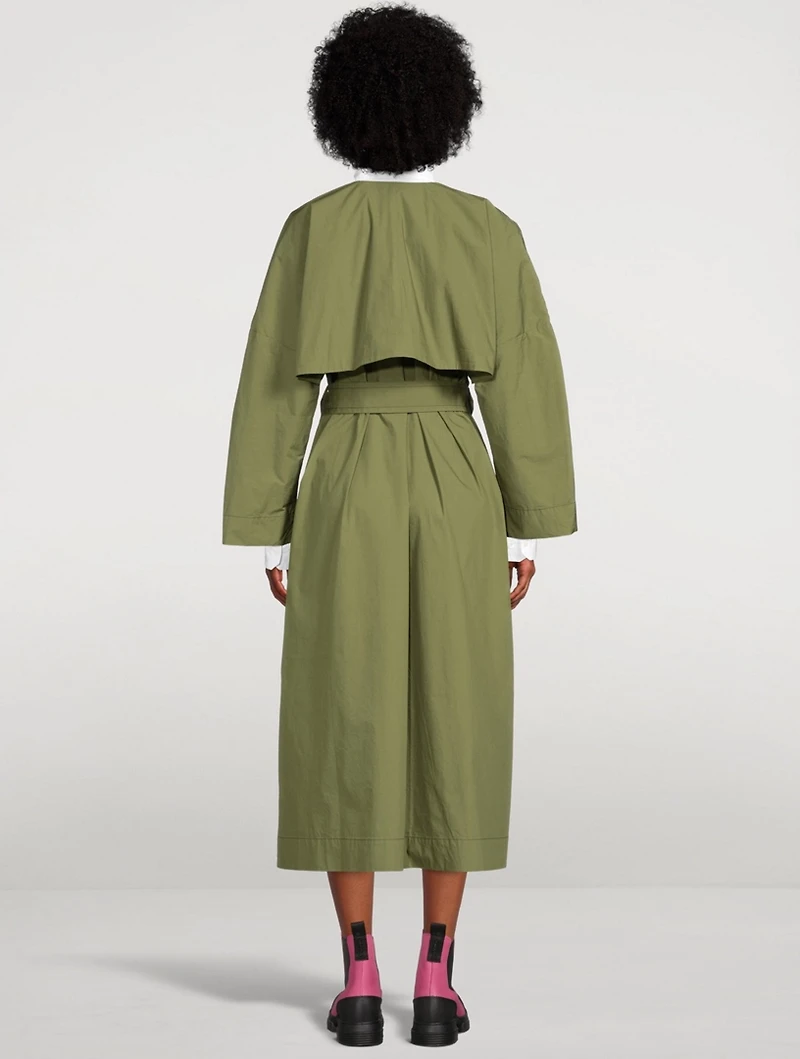 Stretch Canvas Trench Coat