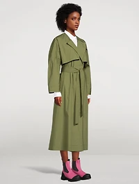Stretch Canvas Trench Coat