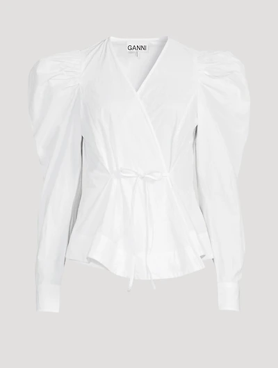 Cotton Poplin Wrap Top