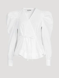 Cotton Poplin Wrap Top