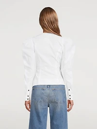 Cotton Poplin Wrap Top
