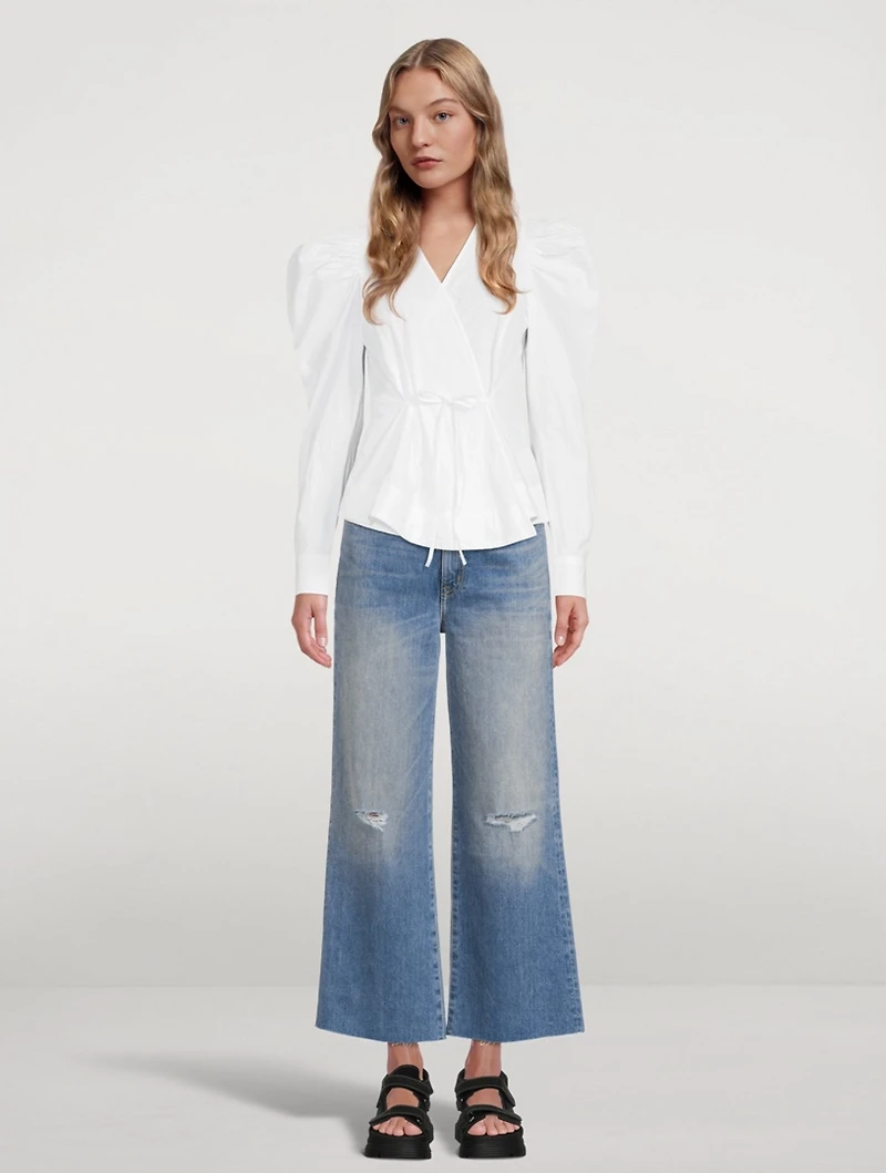 Cotton Poplin Wrap Top