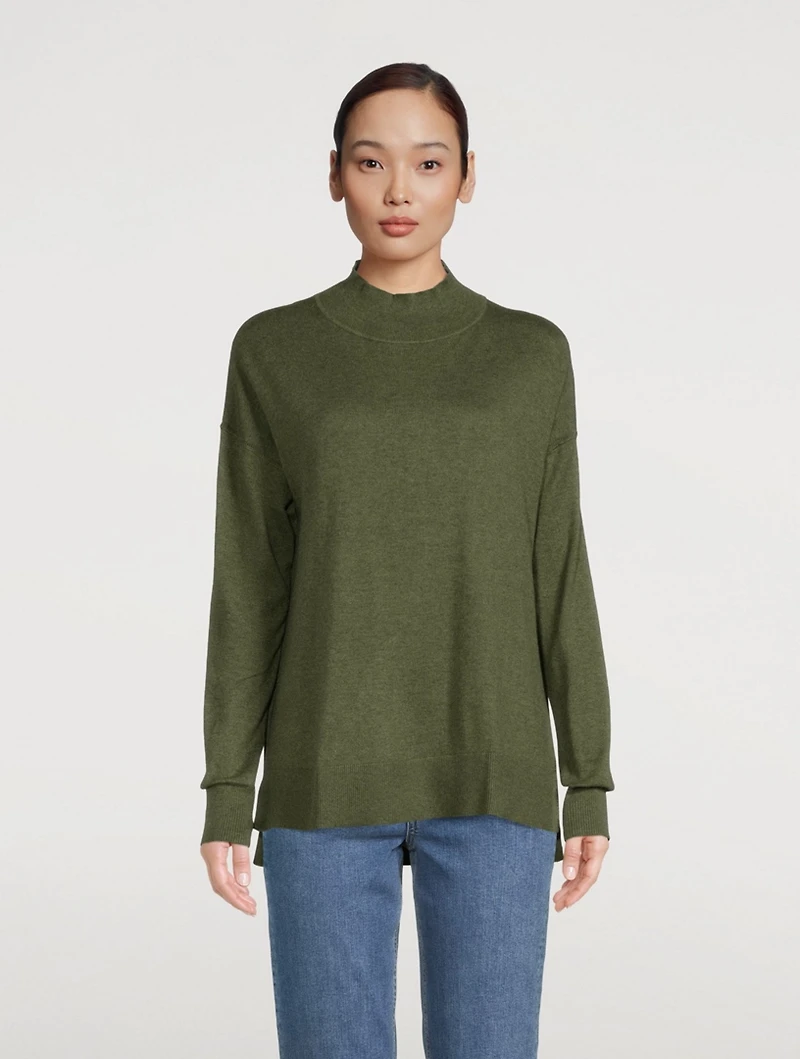 High-Low Mockneck Sweater
